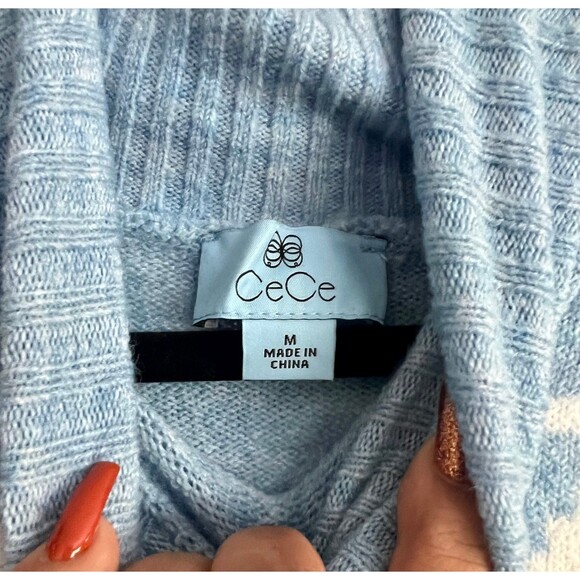 CeCe Fair Isle pattern warm turtleneck sweater. Size M. oversized NWT - Picture 4 of 7